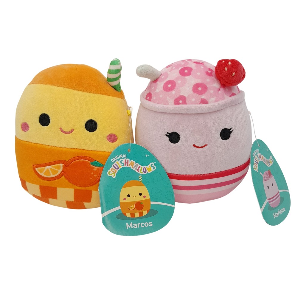 Squishmallows Marcos Orange Juice Marlene Cereal Plush Set NWT 5"